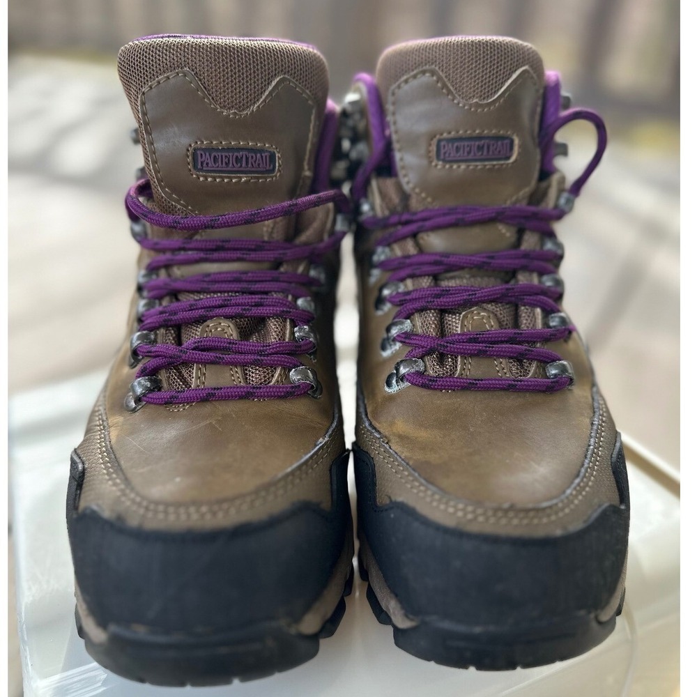 Pacific Trail Hiking Boots Woman's Waterproof Brown Purple Boots Size 8
